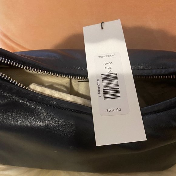 NWT Hereu - Espiga Lambskin Braided Handle Bag - Navy - Picture 4 of 10